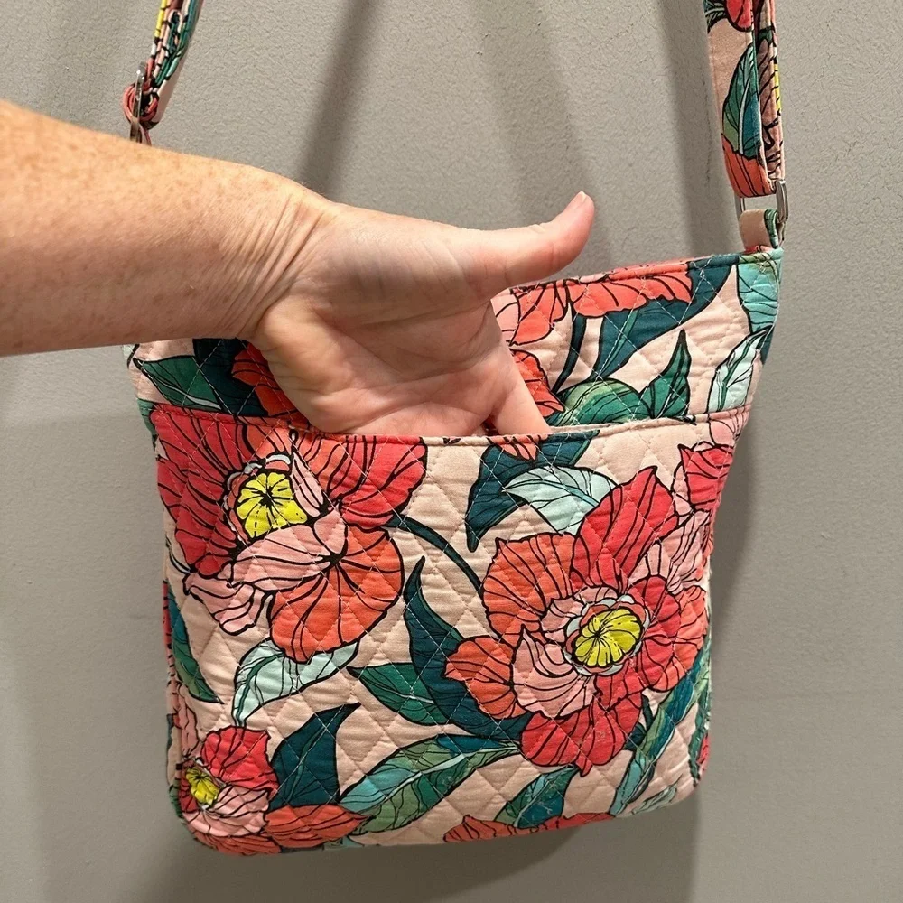 Vera Bradley Vintage Floral Triple Zip Crossbody Bag